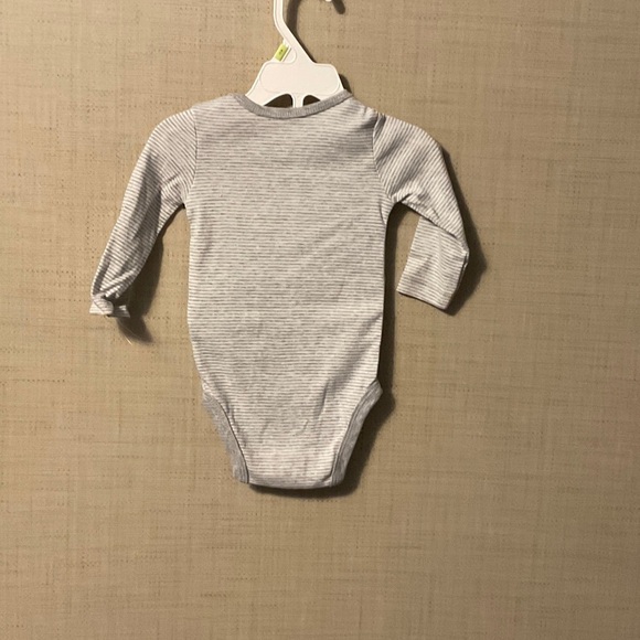 Carter's Light Gray Striped Bodysuit - Picture 3 of 5